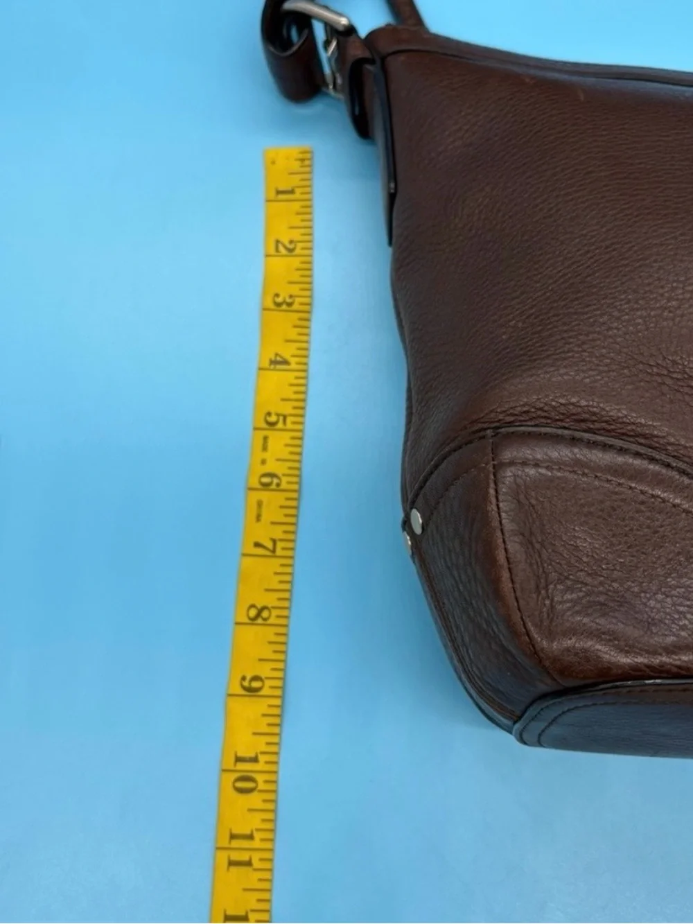 Coach Classic Brown Pebbled Leather Shoulder Hobo Bag